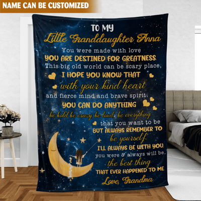 To My Little Granddaughter Personalized Blanket, Gift Ideas For Family