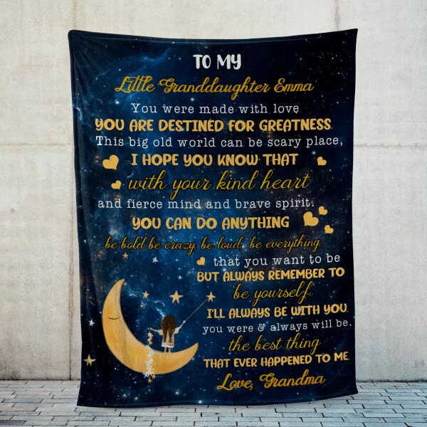 To My Little Granddaughter Personalized Blanket, Gift Ideas For Family