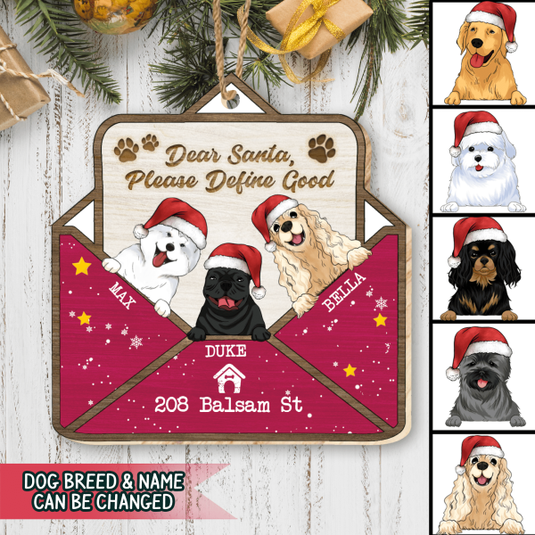 Dear Santa, Please Define Good Christmas Ornament, Custom Shape Wood Ornament