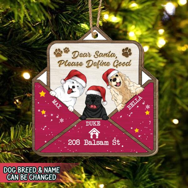 Dear Santa, Please Define Good Christmas Ornament, Custom Shape Wood Ornament