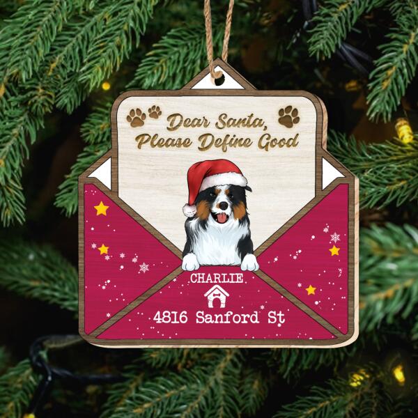 Dear Santa, Please Define Good Christmas Ornament, Custom Shape Wood Ornament