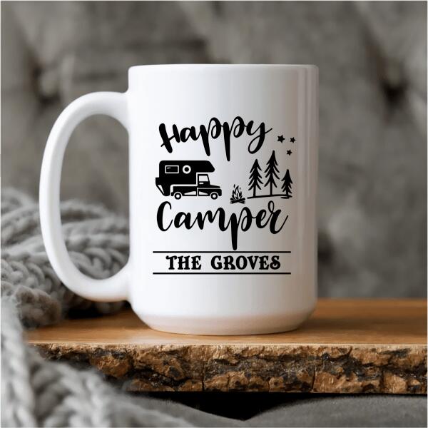 Personalized Camping Mug-Happy Camper