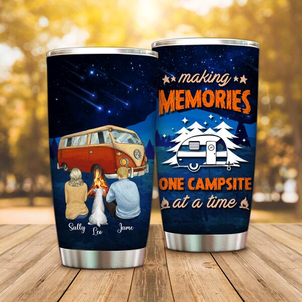 Making Memories One Campsite At A Time, Gift For Camper and Dog Lovers - Tumbler