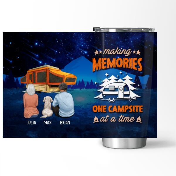 Making Memories One Campsite At A Time, Gift For Camper and Dog Lovers - Tumbler