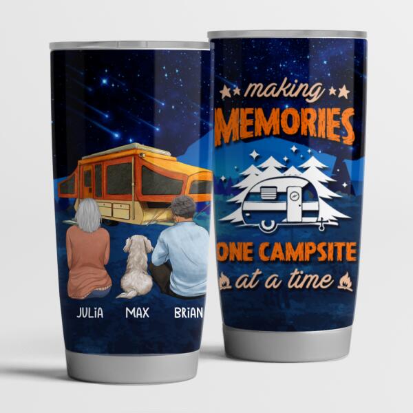 Making Memories One Campsite At A Time, Gift For Camper and Dog Lovers - Tumbler