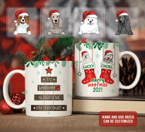 Merry Woofmas Dog Personalized Mug