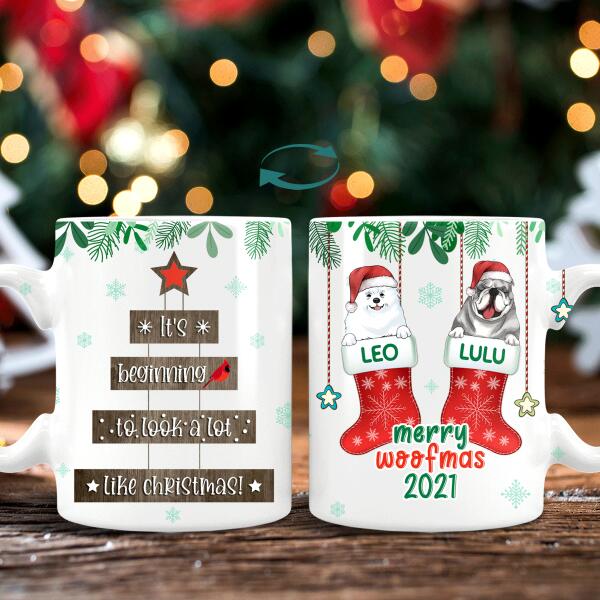 Merry Woofmas Dog Personalized Mug