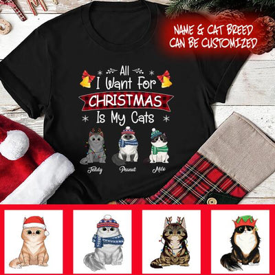 All I Want For Christmas Is My Cat Personalized T-shirt