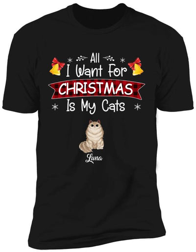 All I Want For Christmas Is My Cat Personalized T-shirt