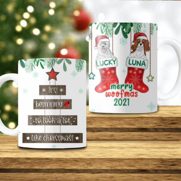 Merry Woofmas Dog Personalized Mug