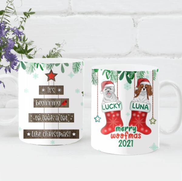 Merry Woofmas Dog Personalized Mug