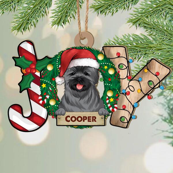 Personalized Memorial Dog Lovers, Joy Christmas Custom Dog - Ornament