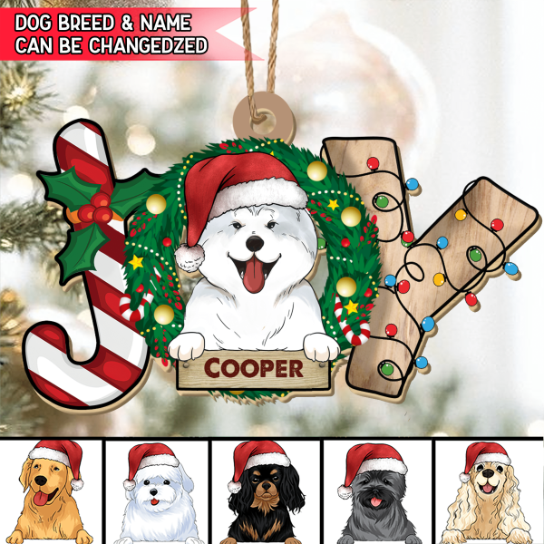 Personalized Memorial Dog Lovers, Joy Christmas Custom Dog - Ornament