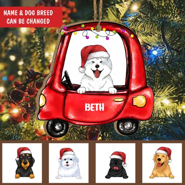 Merry Christmas Wooden Ornament- Best Gift For Dog Lover
