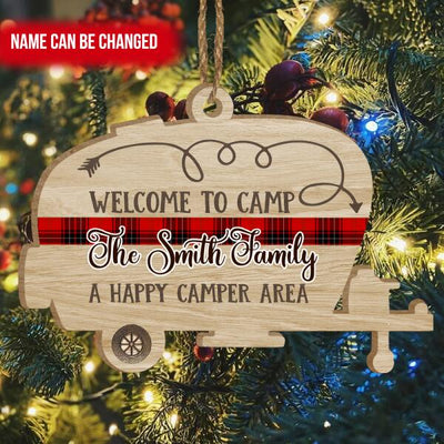 Personalized A Camping Happy Area Wooden Orament
