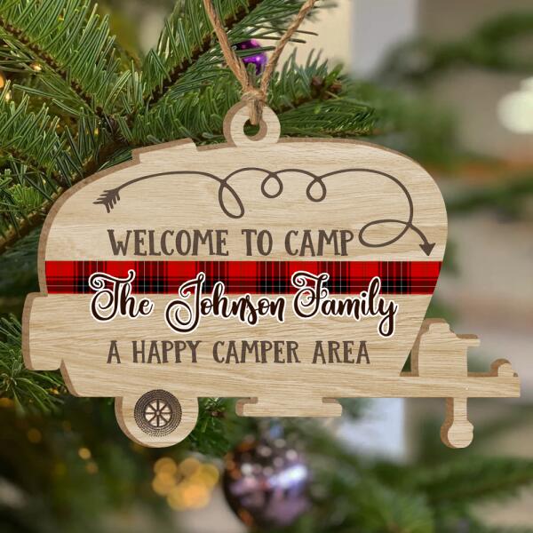 Personalized A Camping Happy Area Wooden Orament