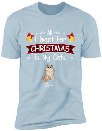 All I Want For Christmas Is My Cat Personalized T-shirt