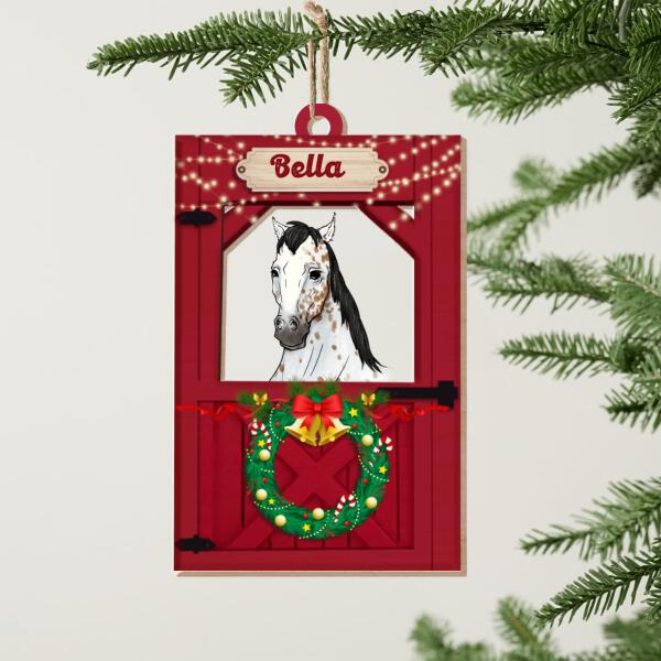 Horse Barn Christmas - Personalized Wooden Print Ornament