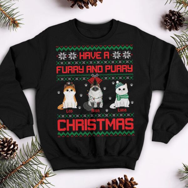 Have A Furry and Purry Christmas - Personalized Sweatshirt, T-shirt