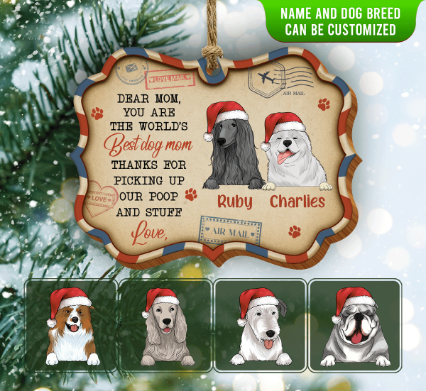 Thank You To The World&#39;s Best Dog Dad/Mom/Grand Paw Personalized Christmas Wooden Ornament