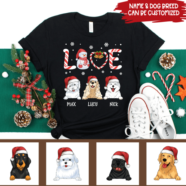 Personalized Love- T-Shirt Best Gift For Dog Lover