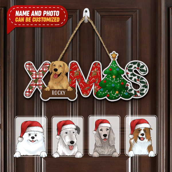 Xmas Custom Name Dog - Personalized Door sign