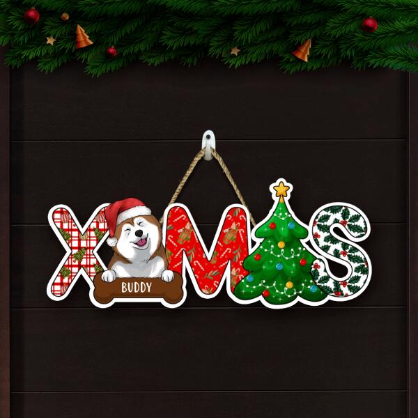 Xmas Custom Name Dog - Personalized Door sign