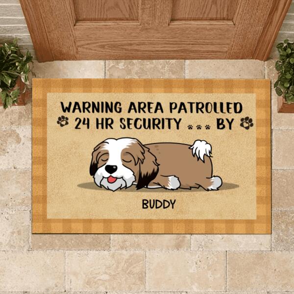 Warning Area Patrolled 24 Hr Security ... By - Personalized Doormat