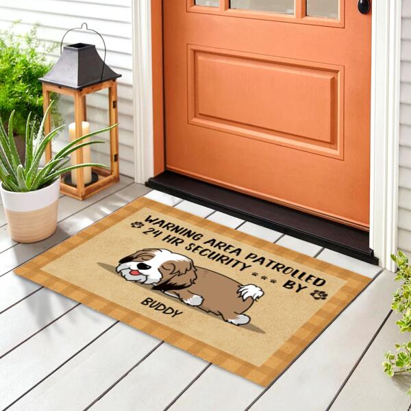 Warning Area Patrolled 24 Hr Security ... By - Personalized Doormat