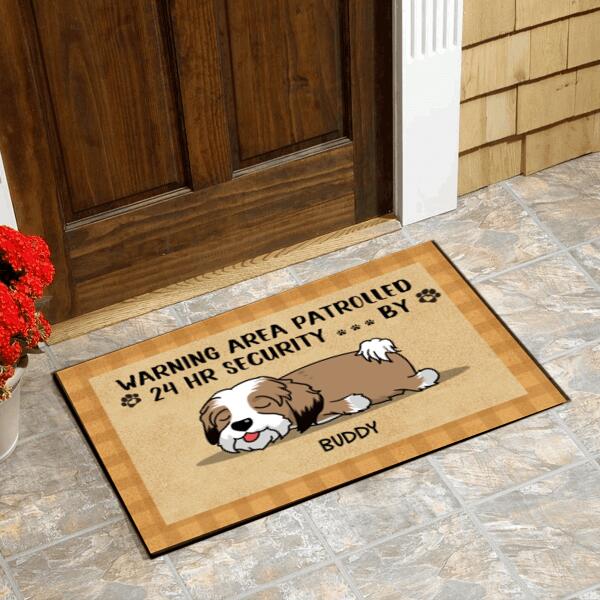 Warning Area Patrolled 24 Hr Security ... By - Personalized Doormat