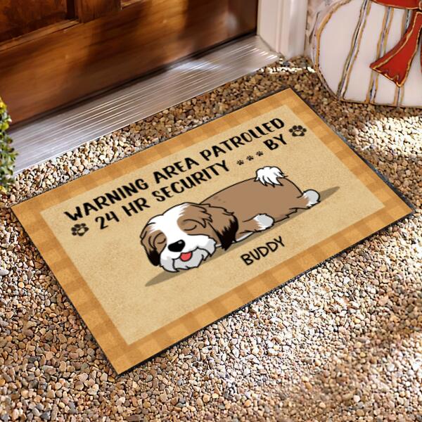 Warning Area Patrolled 24 Hr Security ... By - Personalized Doormat