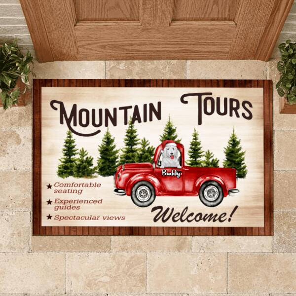 Mountain Tour With Dog Camping Personalized DoorMat