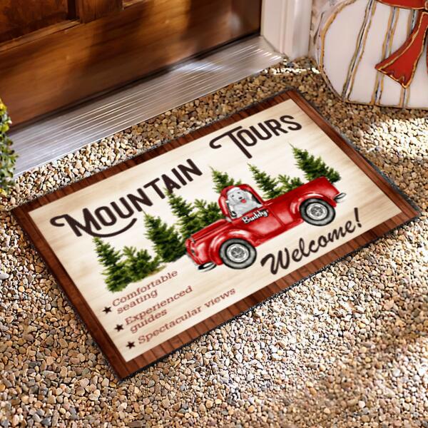 Mountain Tour With Dog Camping Personalized DoorMat