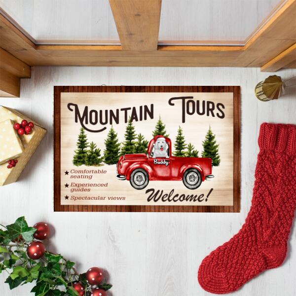 Mountain Tour With Dog Camping Personalized DoorMat