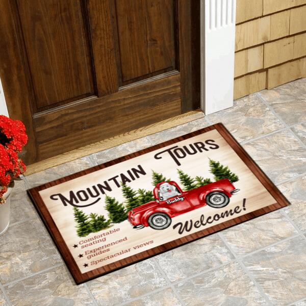 Mountain Tour With Dog Camping Personalized DoorMat