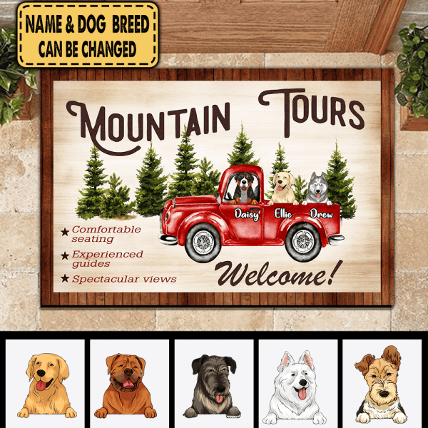 Mountain Tour With Dog Camping Personalized DoorMat
