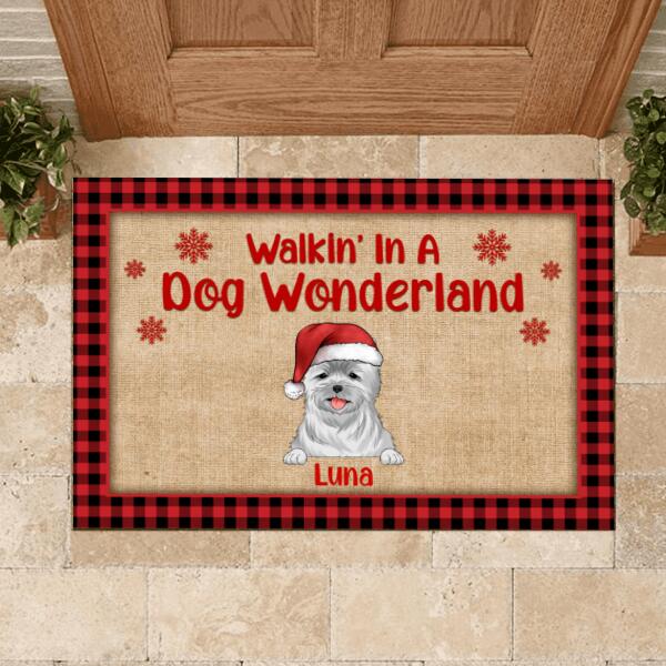 Walkin' In A Dog Wonderland, Dog Lovers, Personalized Doormat
