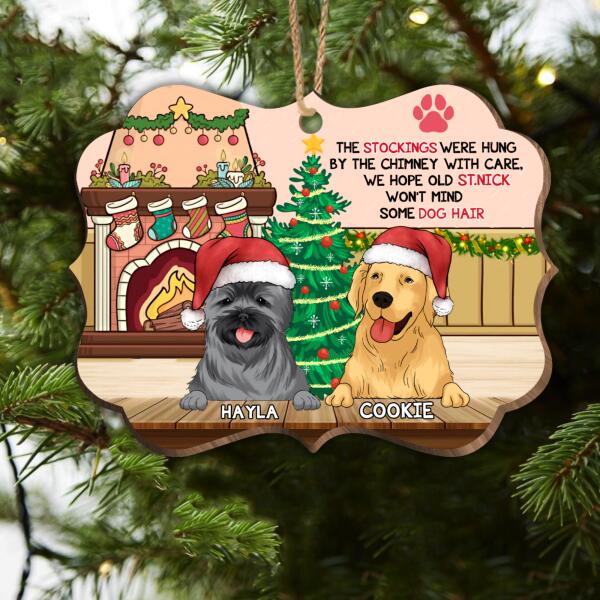 The Stocking Were Hung Personalized Dog Christmas Wood Ornament, Custom Shaped Ornament