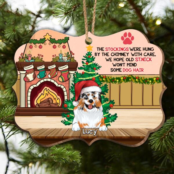 The Stocking Were Hung Personalized Dog Christmas Wood Ornament, Custom Shaped Ornament