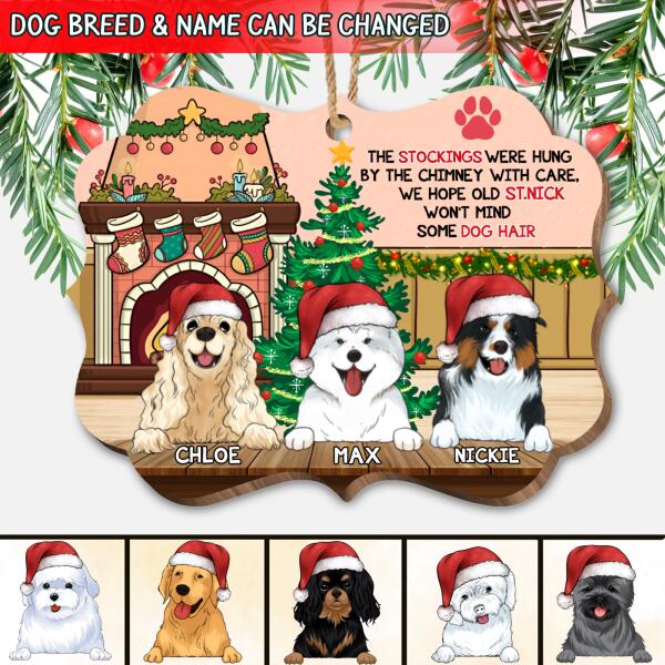 The Stocking Were Hung Personalized Dog Christmas Wood Ornament, Custom Shaped Ornament