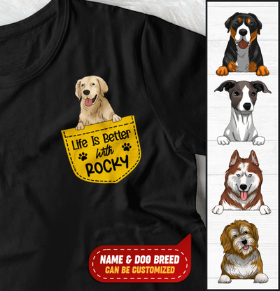 Life Is Better With My Dogs, Dog Lovers, Personalized T-shirt