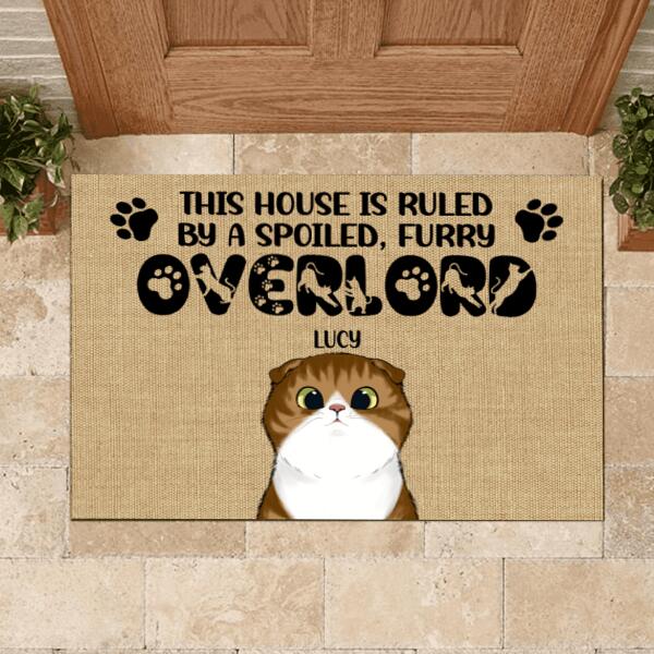 This House Is Ruled By Spoiled Furry Overlords, Cat Lovers, Personalized Doormat