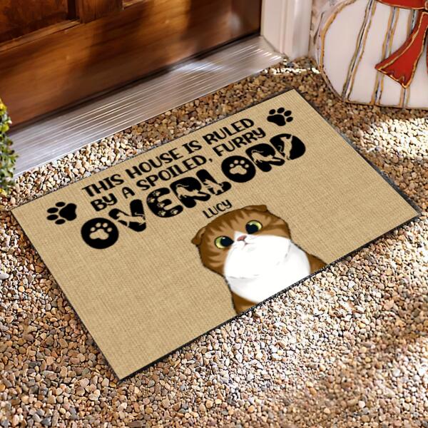 This House Is Ruled By Spoiled Furry Overlords, Cat Lovers, Personalized Doormat