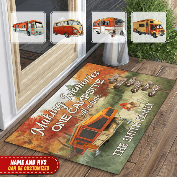 Making Memories One Campsite At A Time, Personalized Doormat