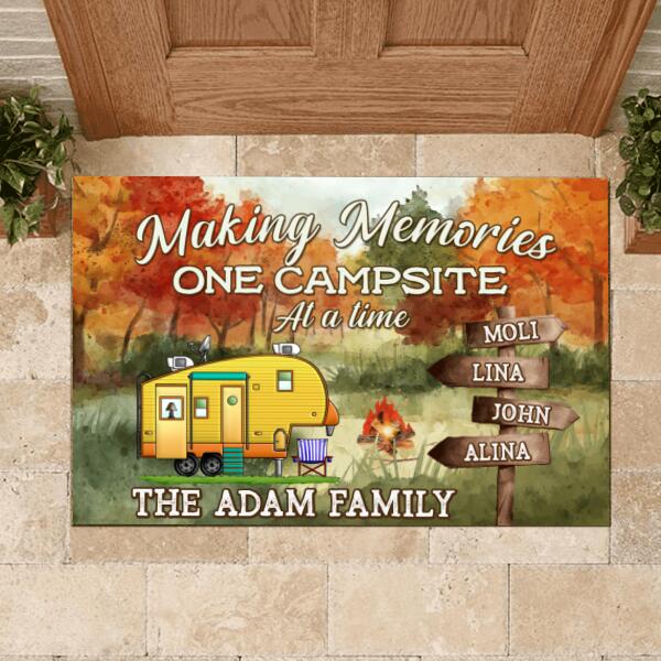 Making Memories One Campsite At A Time, Personalized Doormat