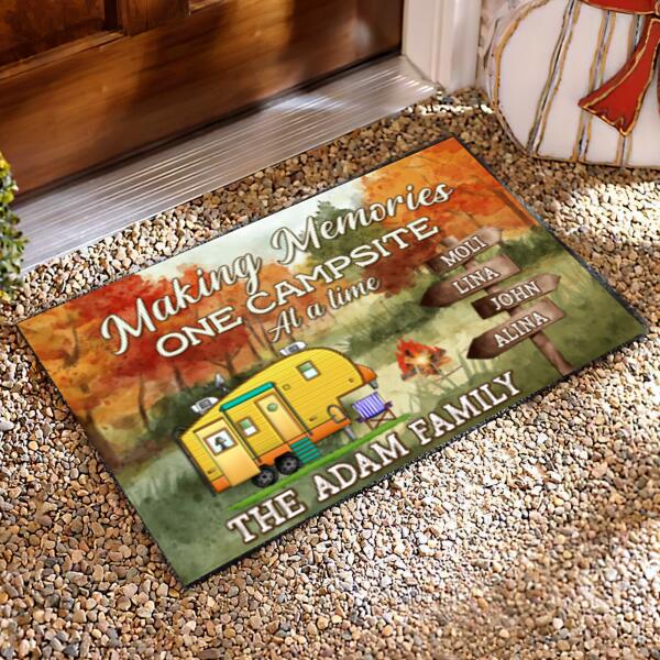 Making Memories One Campsite At A Time, Personalized Doormat