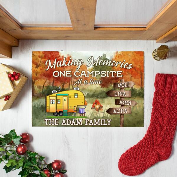 Making Memories One Campsite At A Time, Personalized Doormat