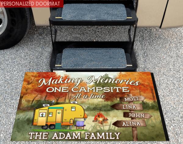 Making Memories One Campsite At A Time, Personalized Doormat