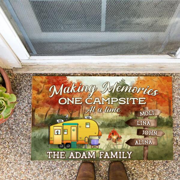 Making Memories One Campsite At A Time, Personalized Doormat