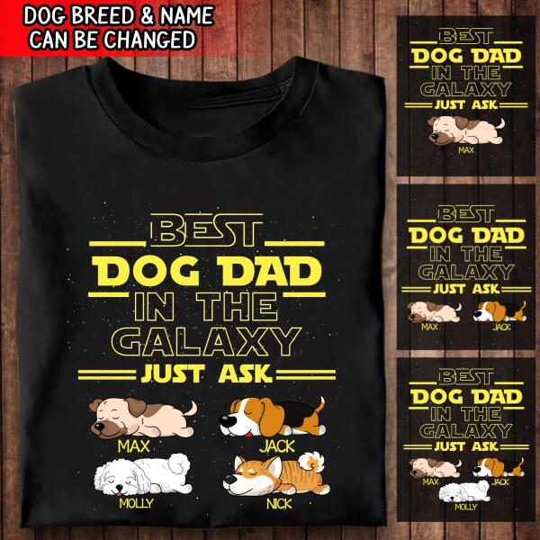 Best Dog Dad In The Galaxy Just Ask - Personalized T-Shirt, Sweatshirt